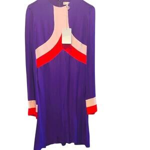 Emilio Pucci Purple Long Sleeve Sheath Dress Size 42